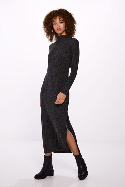 Dark grey midi dress online